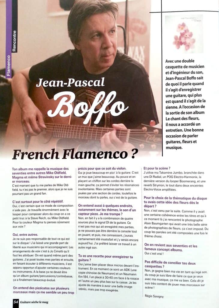 Article Le chant des fleurs Jean-Pascal Boffo