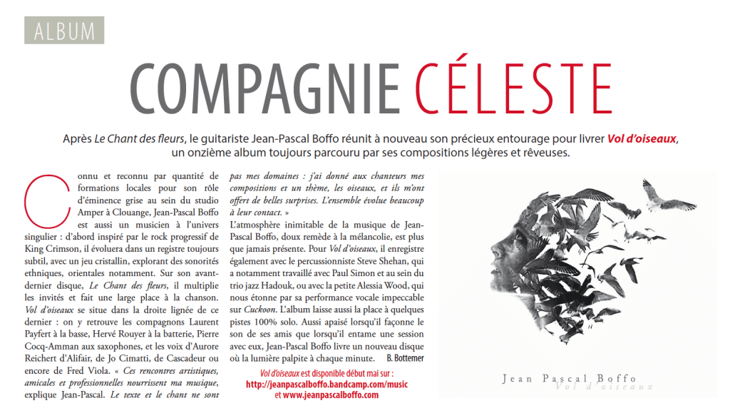 Article Vol d'oiseaux L'estrade mai 2016